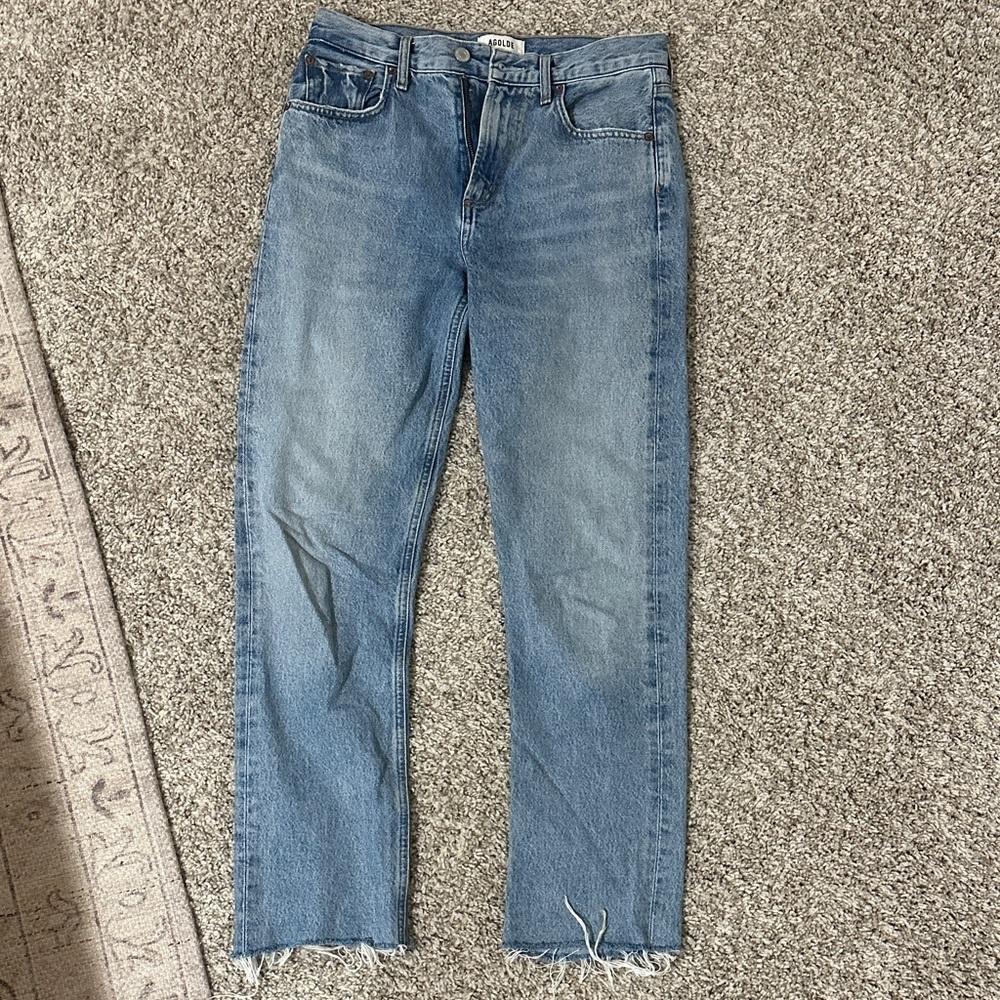 Agolde Blue Straight Leg Jeans